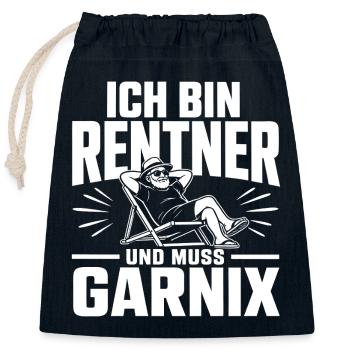 Ich bin Rentner - Verschließbarer Geschenkbeutel aus Baumwolle (25x30cm) - Navy - Vorne
