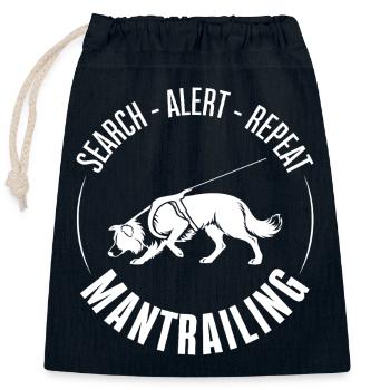Border Collie Mantrailing Dog Sport Search Dogs - Closable cotton gift bag (25x30cm) - navy - Front