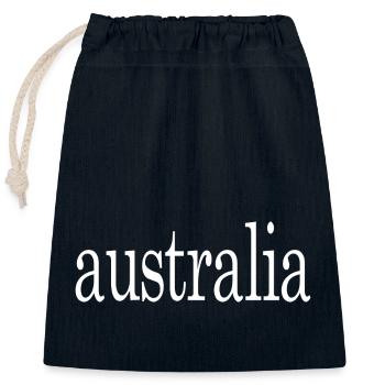 Australia - Closable cotton gift bag (25x30cm) - navy - Front