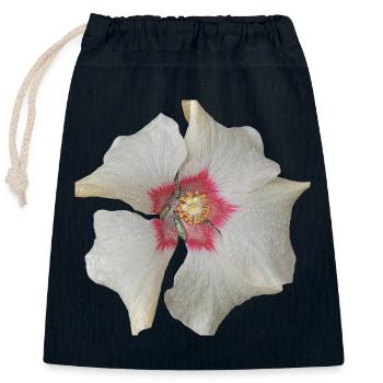 weiss blume rot - Verschließbarer Geschenkbeutel aus Baumwolle (25x30cm) - Navy - Vorne