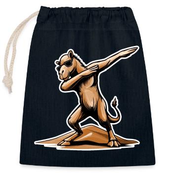 Cool Dab Dance Dromedary – Desert Fun à Dubaï - Sac cadeau en coton avec cordon (25 x 30 cm) - bleu marine - Devant