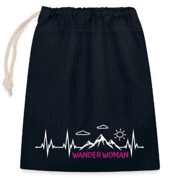 Wander Woman Wanderwoman - Verschließbarer Geschenkbeutel aus Baumwolle (25x30cm) - Navy - Vorne