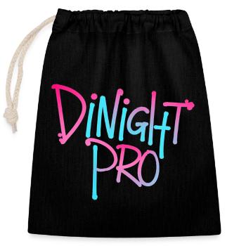 Dinight Pro Neon Gradient - Verschließbarer Geschenkbeutel aus Baumwolle (25x30cm) - Schwarz - Vorne