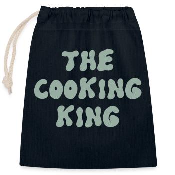 the cooking king - Closable cotton gift bag (25x30cm) - navy - Front