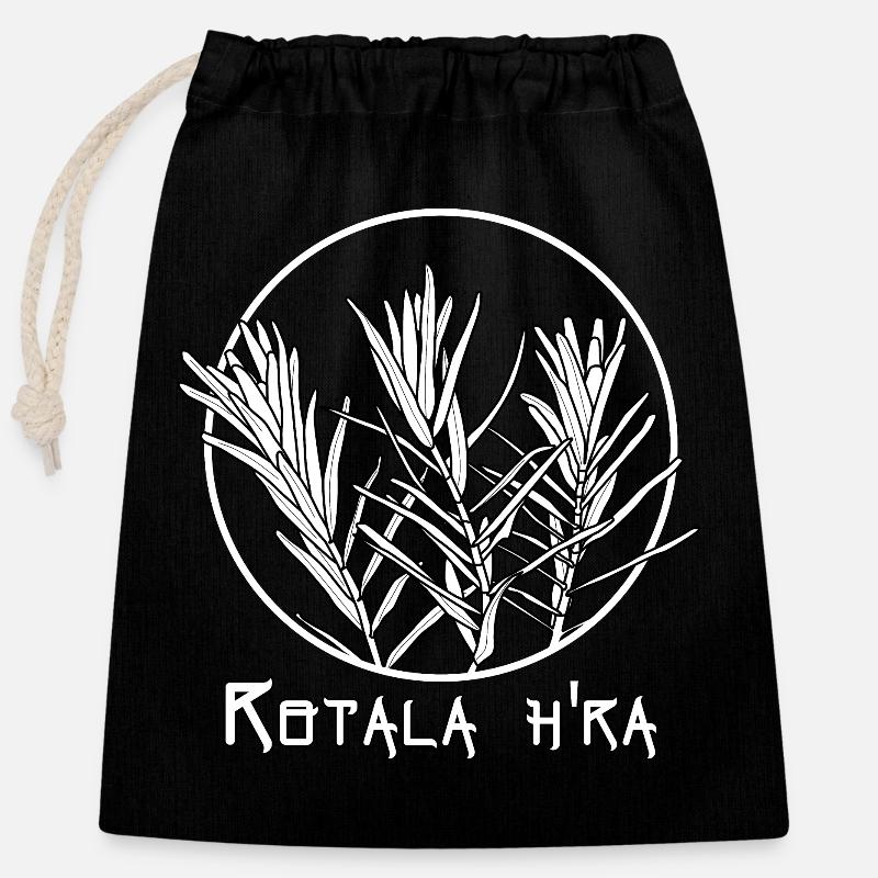 Rotala h'ra - Verschließbarer Geschenkbeutel aus Baumwolle (25x30cm) - Schwarz