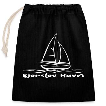 Ejerslev Havn Segelboot - Verschließbarer Geschenkbeutel aus Baumwolle (25x30cm) - Schwarz - Vorne