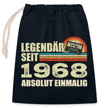 Legendary since 1968 - absolutely unique - Closable cotton gift bag (25x30cm) - navy - Front