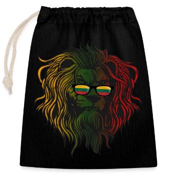 Lithuania - Closable cotton gift bag (25x30cm) - black - Front