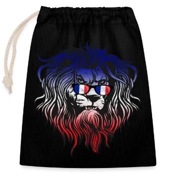 France - Closable cotton gift bag (25x30cm) - black - Front