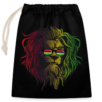 Mauritius - Closable cotton gift bag (25x30cm) - black - Front