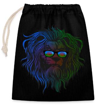 Roma - Closable cotton gift bag (25x30cm) - black - Front