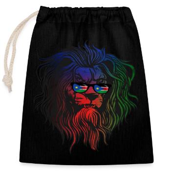 Sud Soudan - Sac cadeau en coton avec cordon (25 x 30 cm) - noir - Devant