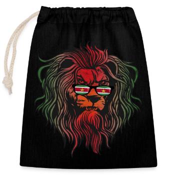 Suriname - Closable cotton gift bag (25x30cm) - black - Front