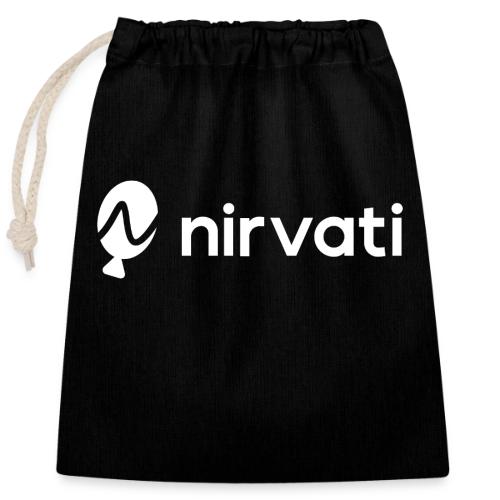Nirvati Logo (white) - Closable cotton gift bag (25x30cm)