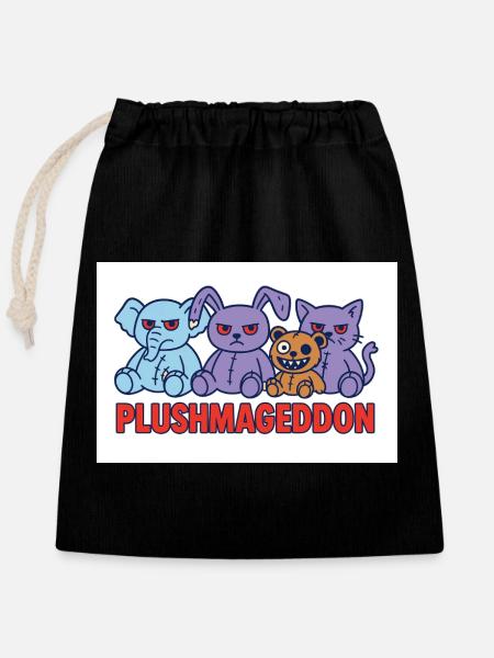Plushmageddon - Verschließbarer Geschenkbeutel aus Baumwolle (25x30cm) - Schwarz