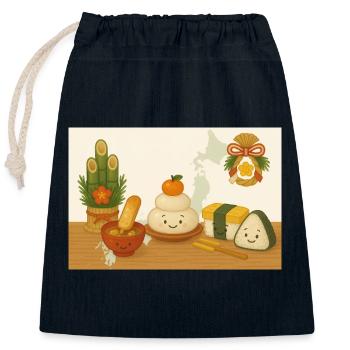 Japan - Verschließbarer Geschenkbeutel aus Baumwolle (25x30cm) - Navy - Vorne