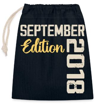 September 2018 - 6th Anniversary September 2018 - Closable cotton gift bag (25x30cm) - navy - Front