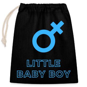 Baby Announcement Pregnancy - Boy - Surprise - Closable cotton gift bag (25x30cm) - black - Front