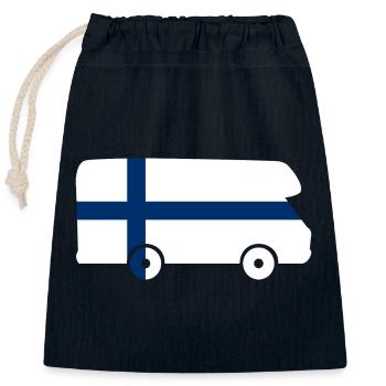 Wohnmobil Finnland Reise Urlaub Camper Aufkleber - Verschließbarer Geschenkbeutel aus Baumwolle (25x30cm) - Navy - Vorne
