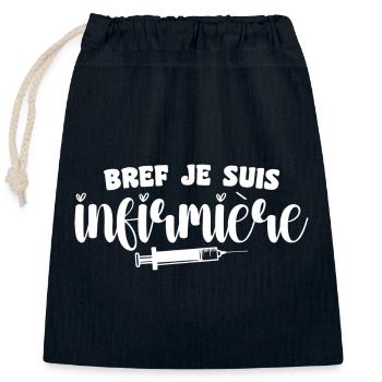 Kurz gesagt, ich bin Krankenschwester - Verschließbarer Geschenkbeutel aus Baumwolle (25x30cm) - Navy - Vorne
