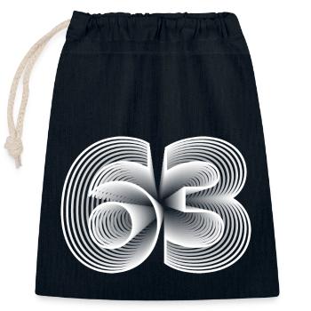 1963 - Verschließbarer Geschenkbeutel aus Baumwolle (25x30cm) - Navy - Vorne