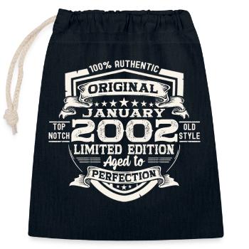 Année 2002 21e janvier cadeau d’anniversaire homme - Sac cadeau en coton avec cordon (25 x 30 cm) - bleu marine - Devant