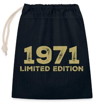 Geburtstagsgeschenk Jahrgang 1971 Jahrgang 1971 - Verschließbarer Geschenkbeutel aus Baumwolle (25x30cm) - Navy - Vorne