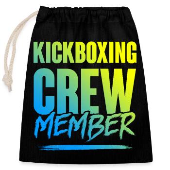 Kickboxing Crew - Closable cotton gift bag (25x30cm) - black - Front