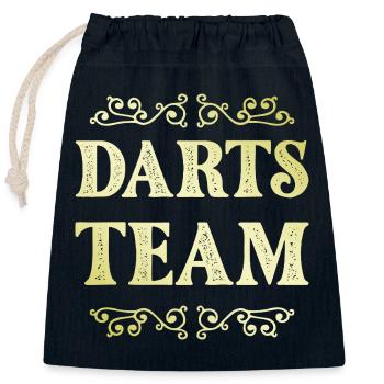 Darts Team - Verschließbarer Geschenkbeutel aus Baumwolle (25x30cm) - Navy - Vorne