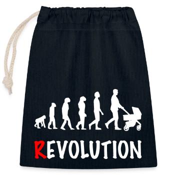 revolution daddy stroller birth - Closable cotton gift bag (25x30cm) - navy - Front