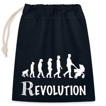 Revolution Daddy Kinderwagen Geburt - Verschließbarer Geschenkbeutel aus Baumwolle (25x30cm) - Navy - Vorne