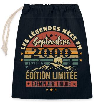 Retro 2000 – Legenden, geboren im September 2000 - Verschließbarer Geschenkbeutel aus Baumwolle (25x30cm) - Navy - Vorne