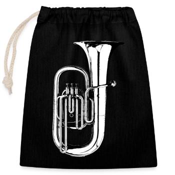 Tuba - Closable cotton gift bag (25x30cm) - black - Front
