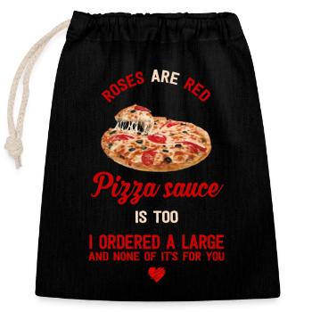 Pizza sauce roses rouges disant dictons cadeau - Sac cadeau en coton avec cordon (25 x 30 cm) - noir - Devant