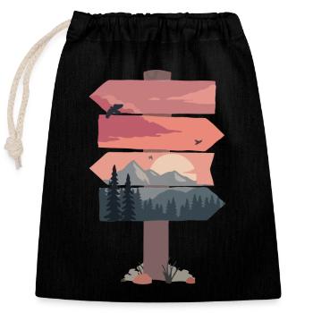 Travel - Closable cotton gift bag (25x30cm) - black - Front