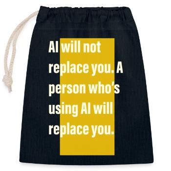 AI ARTIFICIAL INSTELLIGENCE GRAPHIC DESIGNER - Sac cadeau en coton avec cordon (25 x 30 cm) - bleu marine - Devant