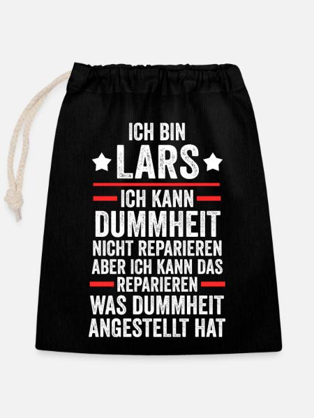 Lars - Verschließbarer Geschenkbeutel aus Baumwolle (25x30cm) - Schwarz