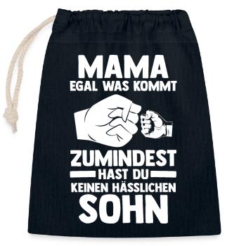 Sohn Muttertag Mutter Mama - Verschließbarer Geschenkbeutel aus Baumwolle (25x30cm) - Navy - Vorne