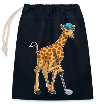 Giraffe Golf Golfschläger - Verschließbarer Geschenkbeutel aus Baumwolle (25x30cm) - Navy - Vorne