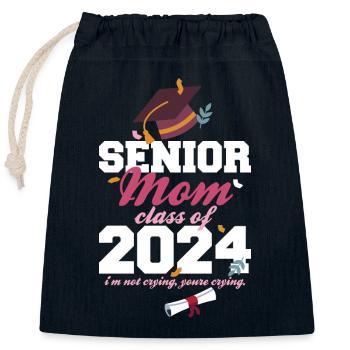 Senior Mom Class of 2024 Graduation Party Proud - Verschließbarer Geschenkbeutel aus Baumwolle (25x30cm) - Navy - Vorne