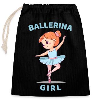 Ballerina Girl - Verschließbarer Geschenkbeutel aus Baumwolle (25x30cm) - Schwarz - Vorne