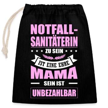 Notfallsanitäterin Sein Eine Ehre Mama Sanitäterin - Verschließbarer Geschenkbeutel aus Baumwolle (25x30cm) - Schwarz - Vorne