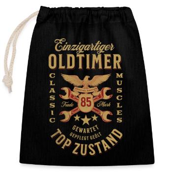 85. Geburtstag Oldtimer TOP ZUSTAND - Verschließbarer Geschenkbeutel aus Baumwolle (25x30cm) - Schwarz - Vorne