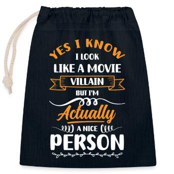 Introverti, sarcasme, gens, antisocial - Sac cadeau en coton avec cordon (25 x 30 cm) - bleu marine - Devant