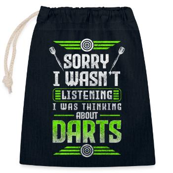 Darts Tournament Player Competition - Closable cotton gift bag (25x30cm) - navy - Front