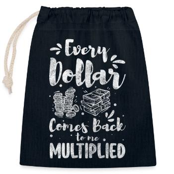 Reich Freiheit Dollar Kapitalismus - Verschließbarer Geschenkbeutel aus Baumwolle (25x30cm) - Navy - Vorne