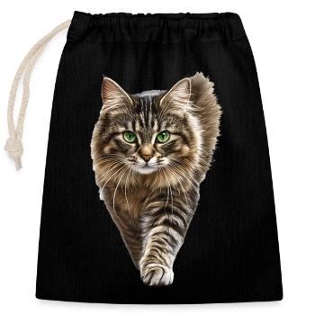 Amerikanischer Bobtail - Verschließbarer Geschenkbeutel aus Baumwolle (25x30cm) - Schwarz - Vorne
