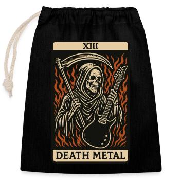 Death Metal (Karte XIII) - Verschließbarer Geschenkbeutel aus Baumwolle (25x30cm) - Schwarz - Vorne
