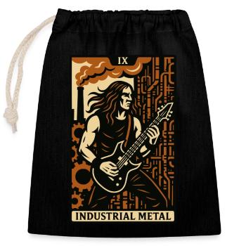Industrielles Metall (Karte IX) - Verschließbarer Geschenkbeutel aus Baumwolle (25x30cm) - Schwarz - Vorne