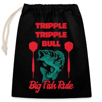 Big Fish 170 – Highest finish in darts - Closable cotton gift bag (25x30cm) - black - Front